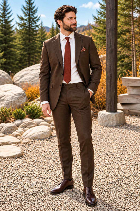 Men Brown 2-Pc Suit – Wedding & Formal Suit For Men