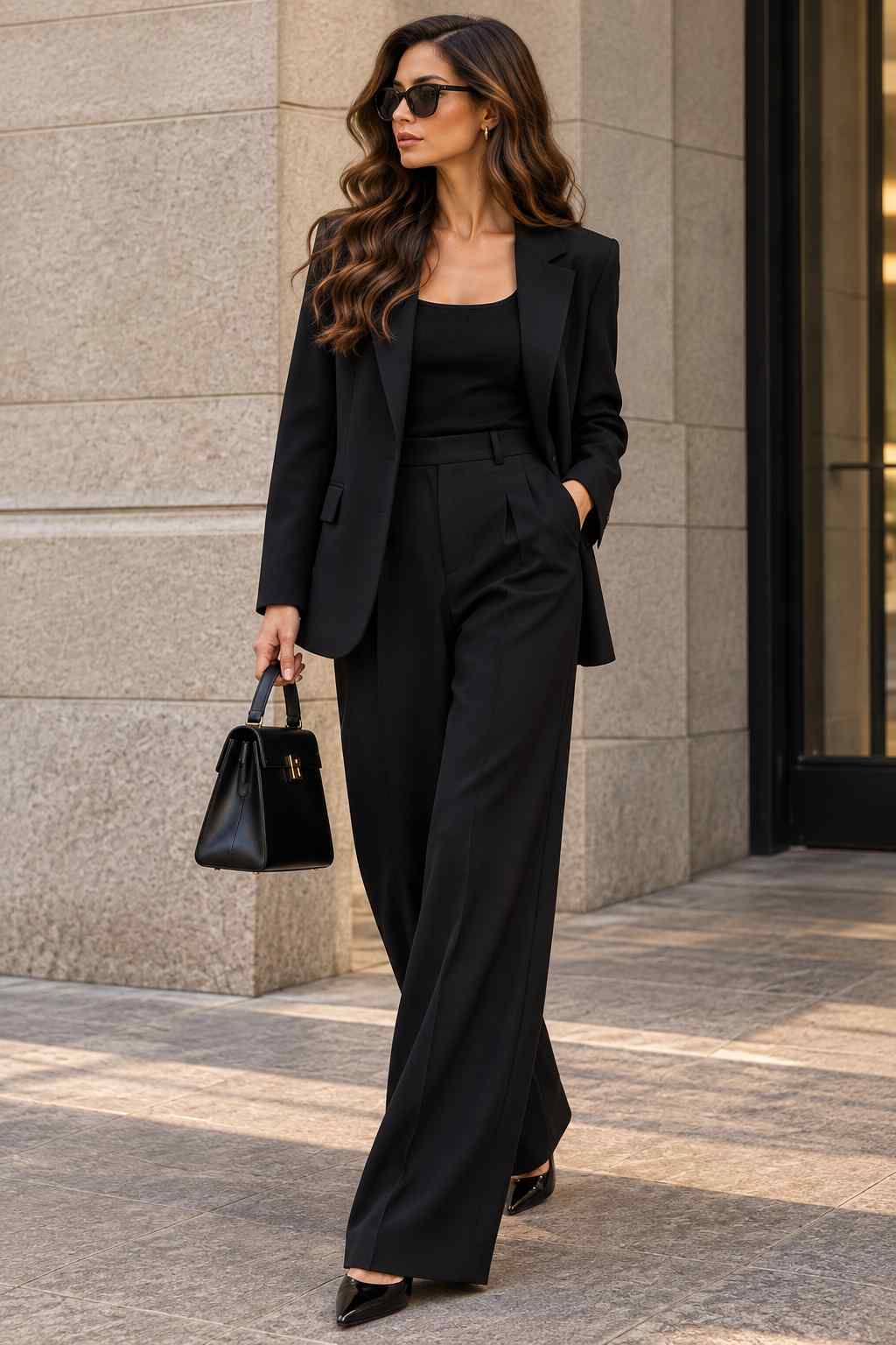 Women’s Black 2-Piece Suit for Weddings, Business, Parties & Special Events