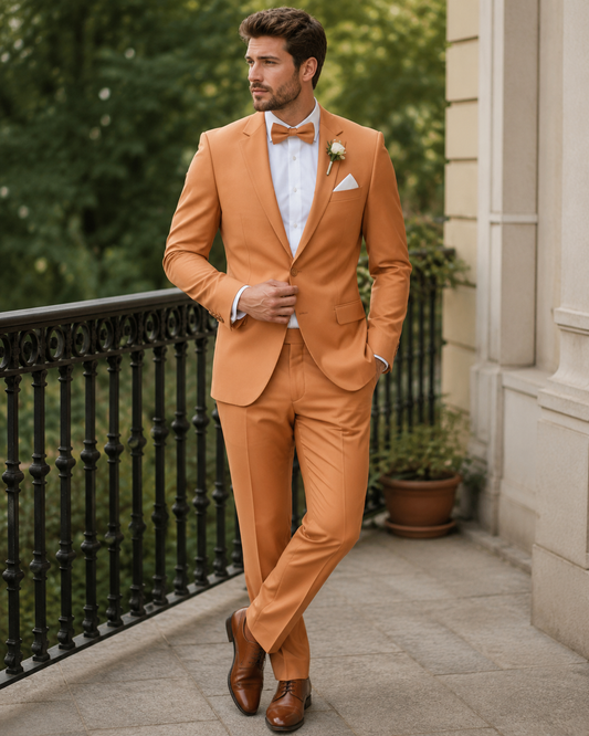 Orange Two-Piece Suit for Men | Wedding & Engagement