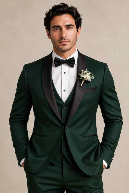 Men’s Green 3-Piece Tuxedo Suit | Groom Wedding Formal Wear